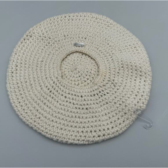 Steve Madden Beret Hat Womens One Size Cream Knit Minimalistic Crotchet Modern - Picture 5 of 6